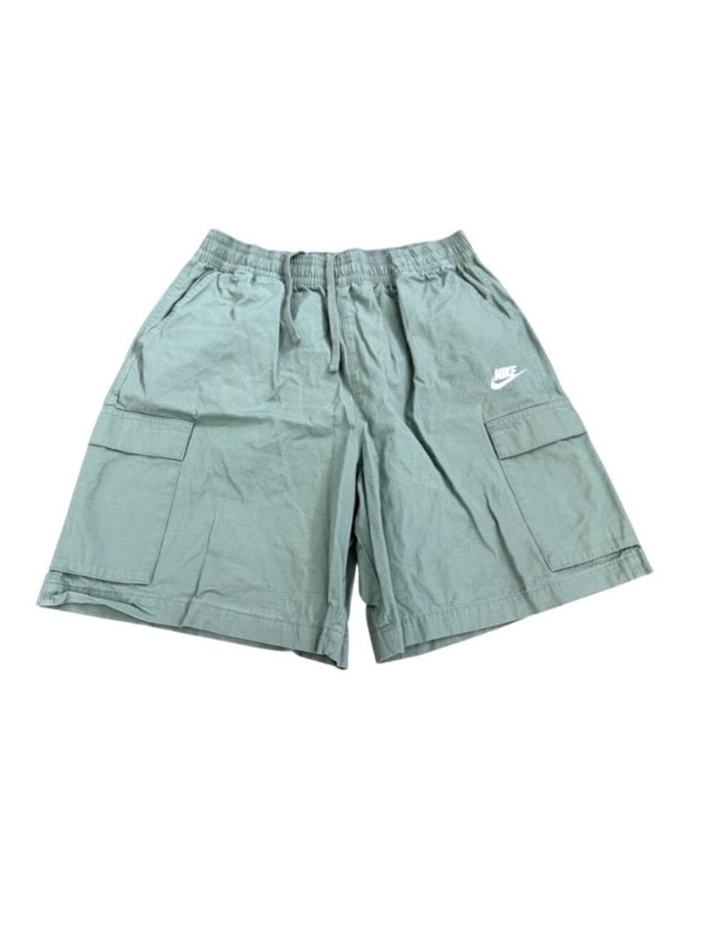 Nike Club Woven Cargo Shorts Mens Large Khaki Green Drawstring FB1246-386 L EUC